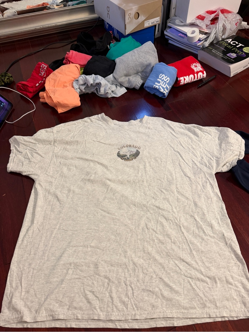 BDG Light Gray Colorado Graphic Short Sleeve Tee